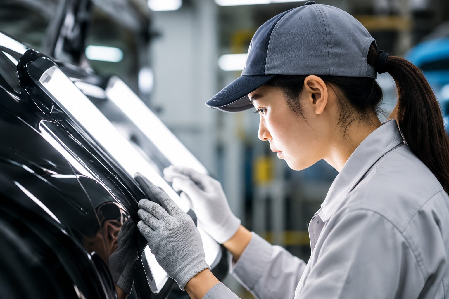 三菱自動車 岡崎製作所の検査作業イメージ