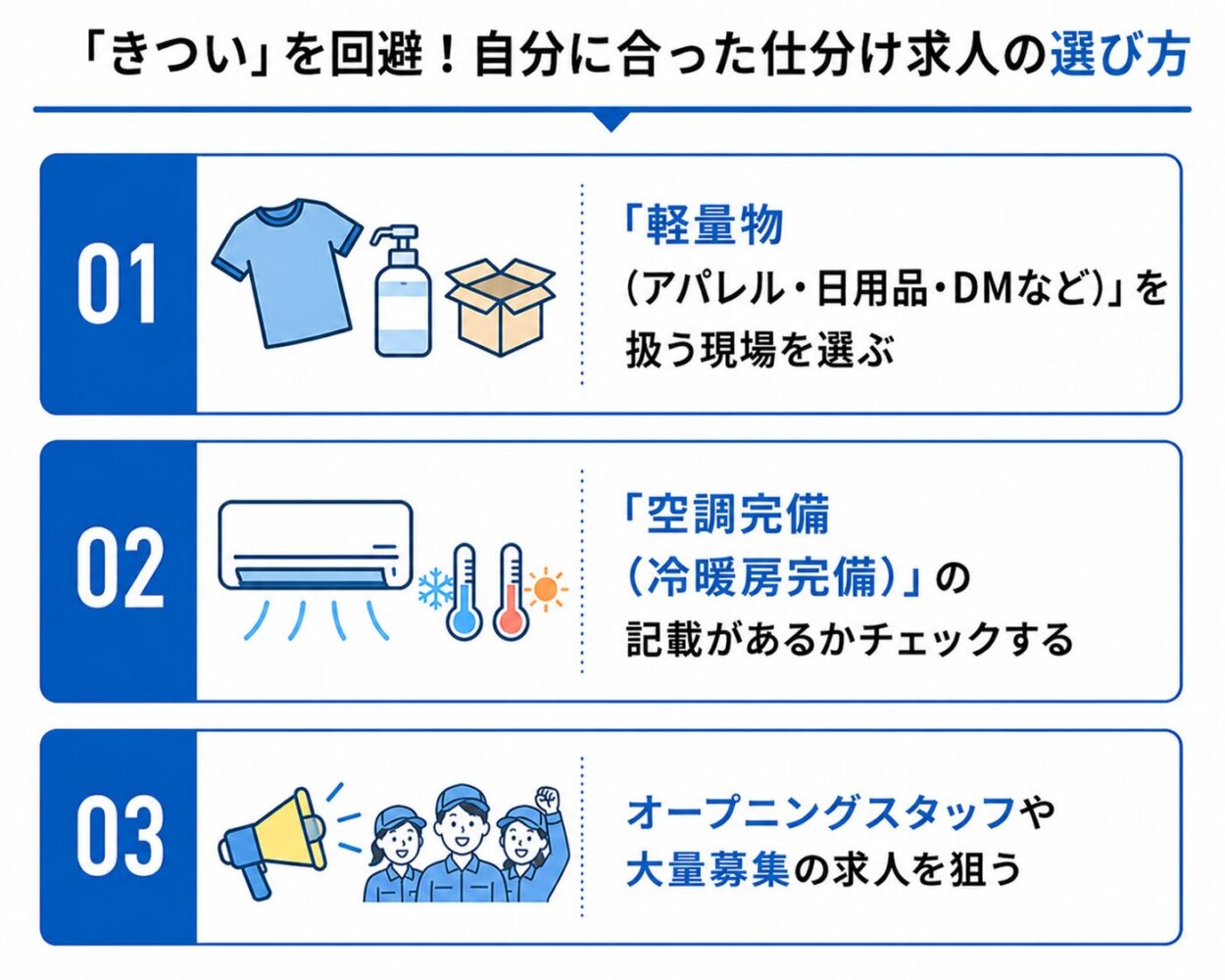 自分に合った仕分け求人の選び方