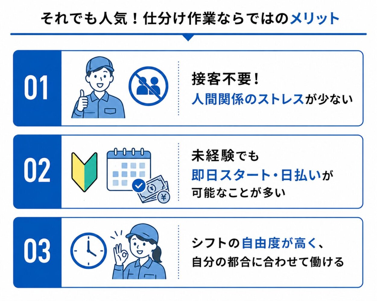 仕分け作業ならではのメリット
