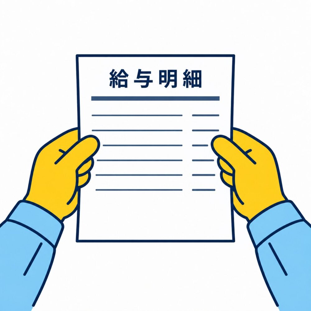 2人が明細を一緒に見ているイラスト