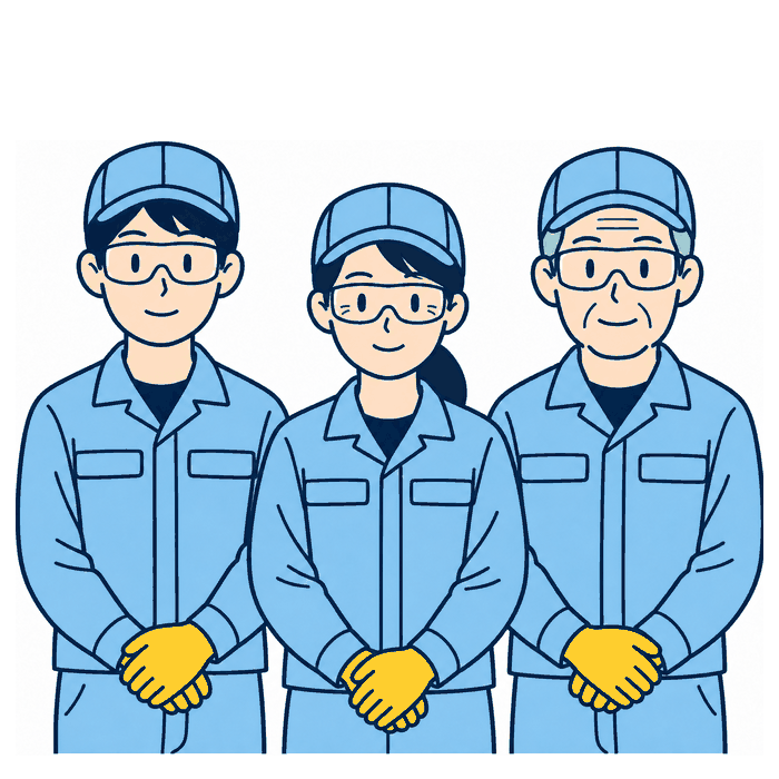 20代・40代・60代の3人が並んでいるイラスト